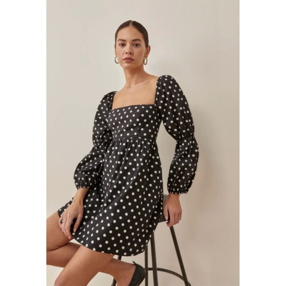 Reformation Dresses & Skirts - Reformation Michaela Organic Cotton A-Line Long Sleeve Mini Dress